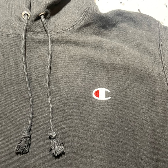 Champion Reverse Weave Hoodie Size Small Black Hooded Sweatshirt - Picture 2 of 5